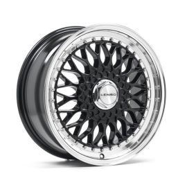 1 Satz Lenso Wheels BSX 15" Zoll Schwarz Lip Polished 5x100-1